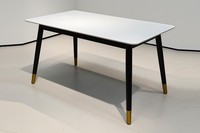 Ensemble de table à manger pliable de luxe, 6 chaises, plateau en marbre, style moderne, bois, appartement, ferme, hôtel, atelier