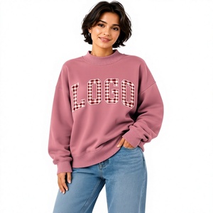 เสื้อสเวตเชิ้ตไหมพรมโอเวอร์ไซส์ลำลองสำหรับผู้หญิง OEM ลายพิมพ์ คอเต่า แขนยาว คุณภาพสูง สำหรับฤดูหนาว - Product Image 1