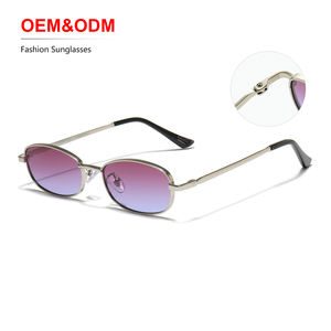 Gafas de Sol Retro de Metal con Logotipo Personalizado, OEM, Protección UV400, para Conducir, Unisex, Vintage, Lentes de Colores al por Mayor - Product Image 1