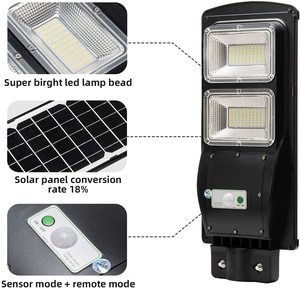 Lampadaire solaire LED en alliage d'aluminium IP66 5000K lumière du jour, montage mural, télécommande, 50000H, angle de faisceau 144°, certifié CE, garantie 10 ans - Product Image 2