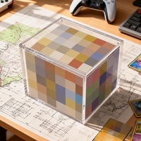Boîte de rangement en acrylique transparente et épaissie pour cartes de collection, étanche, avec couvercle magnétique, prix de gros
