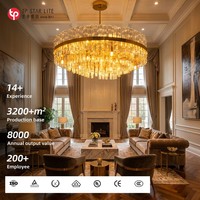 Bar à domicile personnalisé, style nordique, or, rond, luxe, métal + cristal, luminaires décoratifs suspendus, luminaire pour îlot de cuisine