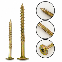 Vis à bois à tête cylindrique jaune zinguée, à entraînement étoilé, autotaraudeuses, robustes, pour fixations structurelles du bois, construction industrielle