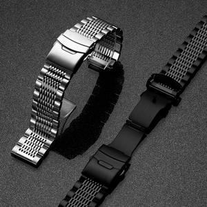 <span class=keywords><strong>Bracelet</strong></span> de montre intelligent en acier inoxydable de luxe, réglable, 38 mm, 40 mm, 42 mm, 46 mm, avec fermoir déployant pour montre connectée - Product Image 3