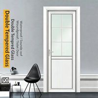 Nouvelles portes de salle de bain et de cuisine : Demi-verre, demi-panneau double 1.0 ; Verre trempé double couche ; Portes à panneau unique