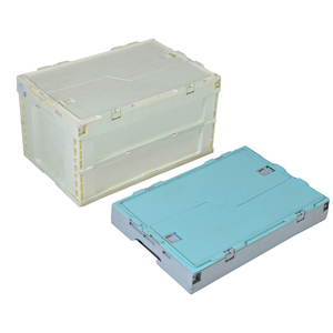 Cajas de Almacenamiento Apilables y Encajables de Plástico PP de Grado Alimenticio, Plegables, Ventiladas, con Malla, Cesta de Mudanza - Product Image 3