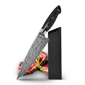 Forged <strong>Chef</strong> <strong>Knife</strong> 5Cr15Mov <strong>Damascus</strong> Pattern Blade With ABS &amp; Wooden Handle - Product Image 1