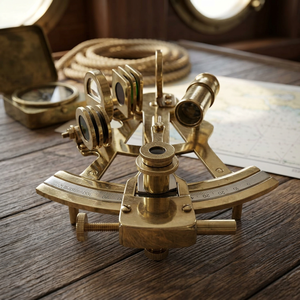 Handcrafted Solid Brass Nautical Sextant <b>Antique</b> Marine Navigation Instrument Vintage Maritime <b>Compass</b> Collectible Desk Decor - Product Image 5