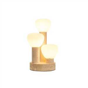 Lámpara de mesa de piedra amarilla E27 con control de interruptor LED, cuida la vista, para dormitorio, sala de estar, estudio, pasillo, mesita de noche - Product Image 4