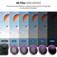 Ensemble de filtres ND Yiscaxia pour caméra d'action Osmo Action 4, accessoires pour caméra d'action, cadre en alliage d'aluminium, verre optique multicouche HD personnalisé