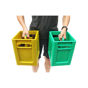 Caisse à bière en plastique durable QS <span class=keywords><strong>pour</strong></span> 6 bouteilles avec inserts <span class=keywords><strong>de</strong></span> séparation amovibles et couvercle, porte-bouteilles multi-packs en plastique robuste - Product Image 6