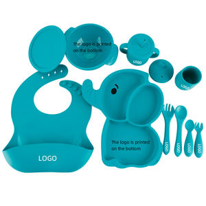 مجموعة إطعام الطفل من السيليكون خالية من بيسفا مخصصة ، ملعقة ، شوكة ، مريلة ، طبق ، وعاء ، أواني تناول الطعام للأطفال - Product Image 2