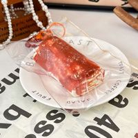 Jouet Squishy en Silicone Alimentaire, Thème Gâteau Roulé au Chocolat et Thé Noir, Anti-Stress, à Presser, Décompression, Cadeau Nouveauté DIY