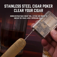 Ensemble classique d'accessoires pour cigares : Briquet à flamme unique réglable haute température et coupe-cigares