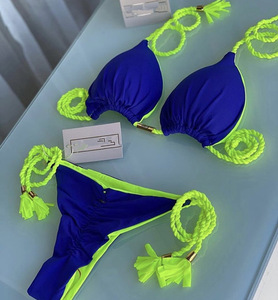 Mujeres Sexy Tanga <span class=keywords><strong>Bikini</strong></span> Traje de baño Conjunto Push up <span class=keywords><strong>String</strong></span> Trajes de baño brasileños - Product Image 6