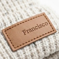 Bonnet en tricot gaufré avec logo brodé personnalisé, en fil mélangé, chaud pour l'hiver, texturé et doux, pour femme
