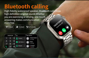 MK86 2.01\" Smartwatch with BT Call Metal Body IP68 Waterproof Outdoor Sport Tracker Compass Calendar-Flashlight BO BP 100+ - Product Image 5