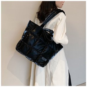 New! Custom Logo Womens Puffy Quilted <strong>Puffer</strong> Tote Handbags Shoulder Crossbody Bags - Product Image 5