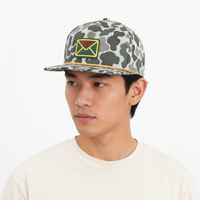 Topi Snapback 5 Panel Motif Camo Bebek Custom Grosir, Anti Air, Bahan Katun, untuk Berburu di Luar Ruangan dengan Detail Tali, OEM dalam Jumlah Besar
