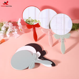 Cosmetic Makeup Portable Mirror With Handle Hand <b>Plastic</b> Mirror <b>Pocket</b> Single Sided Private Logo Mirror GZ RTS Bulk Mixed Order - Product Image 1