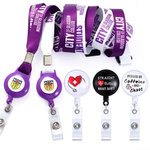 Correa de Cuello Personalizada con Impresión a Doble Cara, Correa Plana de Poliéster para Sublimación, Portacredenciales Retráctil, Sin Pedido Mínimo - Product Image 1