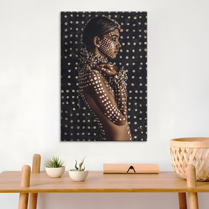 Arte africana nero femminile pittura a olio poster su tela arte immagine della parete del soggiorno - Product Image 6