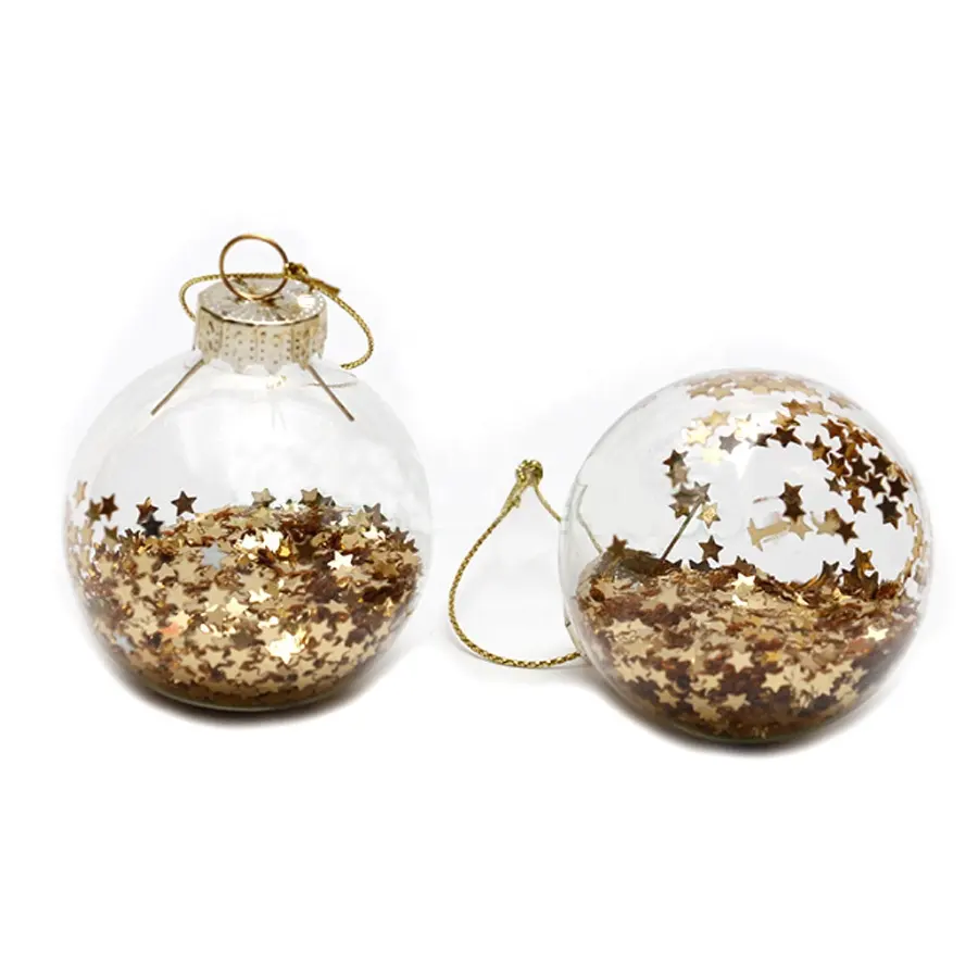 Crystal Glass Ball Gold Star House Christmas Tree Decoration hanging Ornament