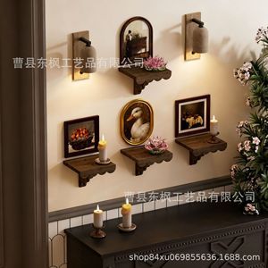 Wooden Wall <b>Shelf</b> Wave Shaped Solid Wood Burnt Color Wall Mounted Storage <b>Rack</b> For Books Stationery Electronics - Product Image 4