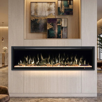 Cheminée électrique LED décorative personnalisée CE, température réglable, effet de flamme, pour salon