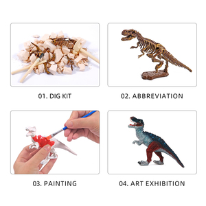 Jouet de boîte mystère le plus vendu, jouets à dessiner, type d'archéologie, kits de fouilles de fossiles de dinosaures, dinosaure Tyrannosaurus, jouet scientifique pour enfants - Product Image 4