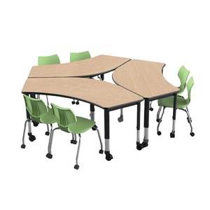 Set di scrivanie e sedie da studio per studenti di scuola, Set di mobili per la scuola per bambini mobili commerciali che costruiscono uffici moderni - Product Image 4