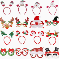 Ensemble de serre-têtes et lunettes de Noël, accessoires de fête de Noël, accessoires de photomaton de Noël pour enfants et adultes, cadeaux de fête de fin d'année