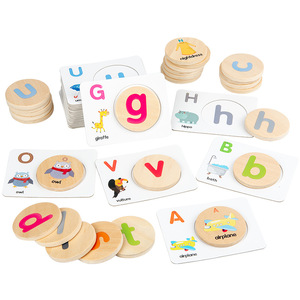 Tarjeta Flash de cognición del alfabeto inglés <span class=keywords><strong>para</strong></span> niños pequeños, Material de madera <span class=keywords><strong>para</strong></span> 5 a 7 años, aprendizaje de <span class=keywords><strong>palabras</strong></span> en inglés y alfabetos a juego - Product Image 1