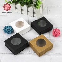 Baoren haut de gamme couleur unie fenêtre boîte en papier Kraft blanc Transparent boîte à savon minimaliste accessoires quotidiens stockage réutilisable