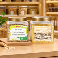 Envase Ovalado de PET para Alimentos de 750 ml con Tapa de Aluminio, Envase de Grado Alimenticio para Nueces de Anacardo y Frutos Secos al por Mayor