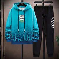 Ensemble de survêtement pour hommes Ensemble d'entraînement de survêtement 2 Pcs Outfit Hoodie et pantalon pour hommes Jogging Suit Casual Plus Size