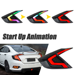 HCMOTIONZ Luces Traseras LED RGB para <span class=keywords><strong>Honda</strong></span> <span class=keywords><strong>Civic</strong></span> 2016-2021 10ª Gen Ensamblaje de Lámparas Posteriores DRL con Animación de Arranque - Product Image 4