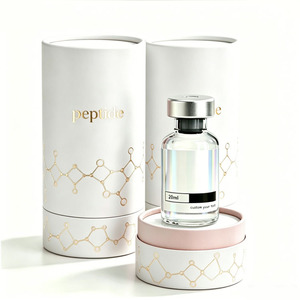 Emballage de supplément de peptides, cylindre de 20 ml, tube en papier métallisé de qualité cosmétique avec impression dorée, design personnalisé - Product Image 6