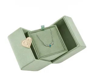 DOLA Luxury Double Open Ring Box Jewellery Necklace Microfiber Holiday Gift