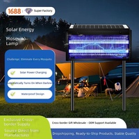 Lampe anti-moustiques solaire étanche pour patios et maisons extérieurs – Piège et repousse les moustiques et les mouches – Couvre 31-40 m²
