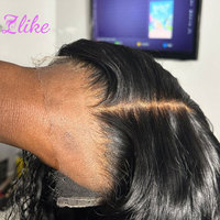 Pelucas de Cabello Humano con Frente de Encaje HD de 250 Densidades, Negras Naturales, Lisas, para Mujer, 13x4, Pre-Arrancadas, Sin Pegamento