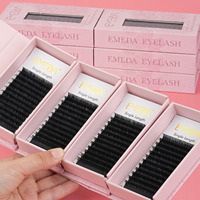 Extensions de cils individuelles EMEDA en velours, PBT coréen, effet cachemire, en plateaux, vente en gros, fournitures de cils effet vison mat