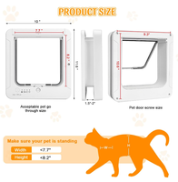 Porte Intelligente pour Animaux de Compagnie avec Capteur de Collier RFID, Contrôle par Application, Verrouillage à 4 Voies, Porte Automatique pour Chats et Chiens en ABS