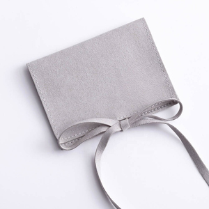 Custom Logo Deboss Print Luxury Microfiber Gift Pouch for Necklace Earrings Jewelry Pouch - Product Image 2