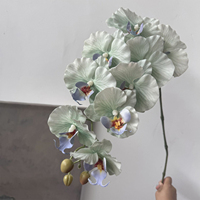 Bouquet de fleurs artificielles d'orchidées Phalaenopsis à 7 tiges, en plastique souple, haut de gamme, pour décoration de mariage et d'intérieur, transfrontalier