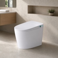 Sièges de toilettes intelligents avec bidet intégré, siège chauffant électrique, monobloc en céramique, fixation au sol, désodorisation automatique, chasse d'eau par siphon, design moderne