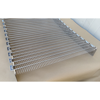 Chaîne de transmission flexible à grande vitesse de qualité alimentaire en acier inoxydable 304 316, tapis roulant métallique en treillis pour tunnel de refroidissement