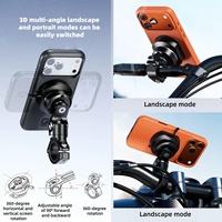 Support de téléphone anti-vibration pour moto Kewig avec support magnétique en alliage d'aluminium CNC à 4 verrous, support de téléphone pour moto et vélo