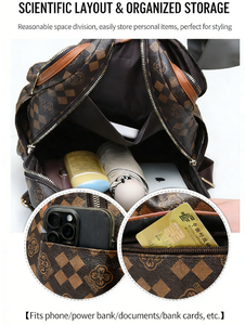 Bolsa de Designer Luxuosa Personalizável de Alta Qualidade em Estoque, Material PU, Mochila com Padrão Geométrico para Uso Diário - Product Image 4