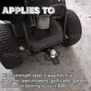 Adaptateur de crochet de remorque pour châssis, triple point d'attelage pour tracteur, voiturette de golf, tondeuse à gazon, installation de boule de remorquage à boulon - Product Image 3